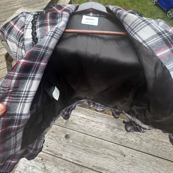 MOSCHINO JEANS Blazer Jacket Knit Black & White Women’s Size Small Made in Italy - Picture 12 of 16